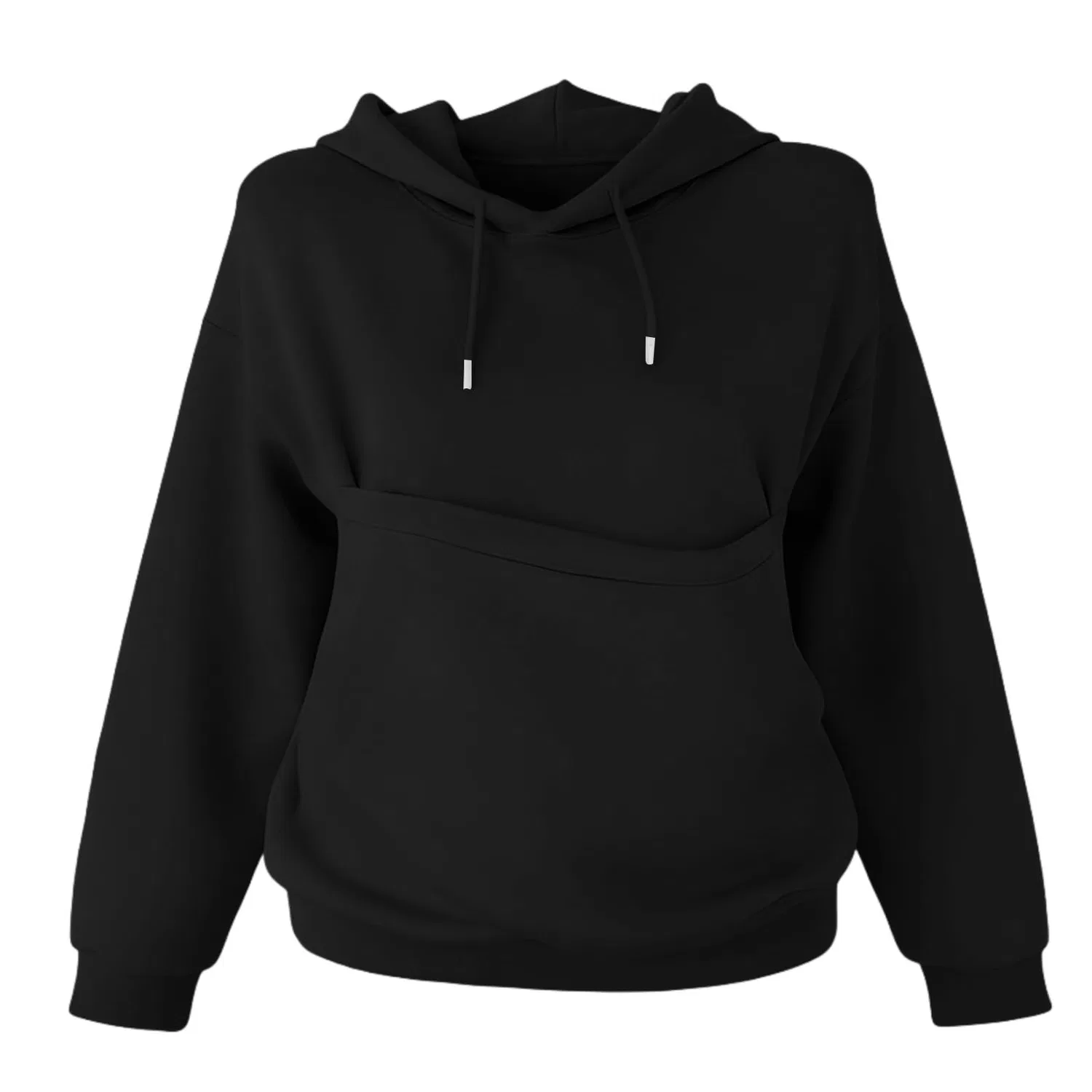 Женский худи с карманом-кенгуру Cat Hoodie, Z21 Black — фото 3