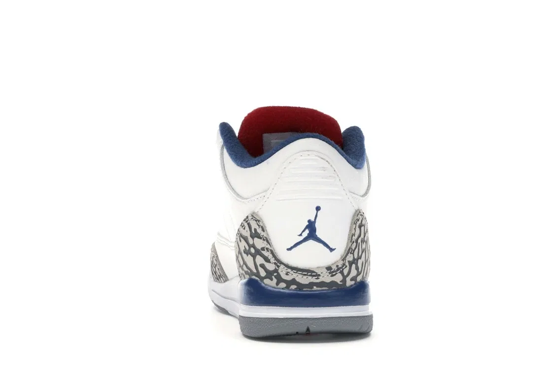 Детские кроссовки Lifestyle с принтом Jordan 3 Retro Jordan, White/Varsity Red-True Blue — фото 4