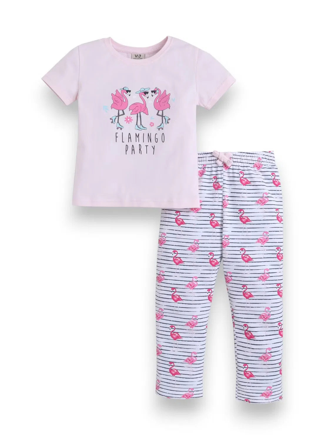 Комплект пижамы с принтом фламинго, модель Flamingo Print, Victor And Jane, розовый — фото 2