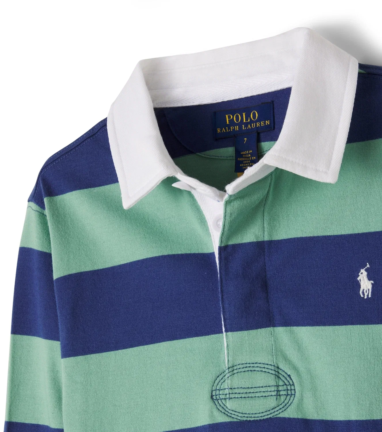 Поло из хлопкового трикотажа в полоску Polo Ralph Lauren Kids, зеленый — фото 4