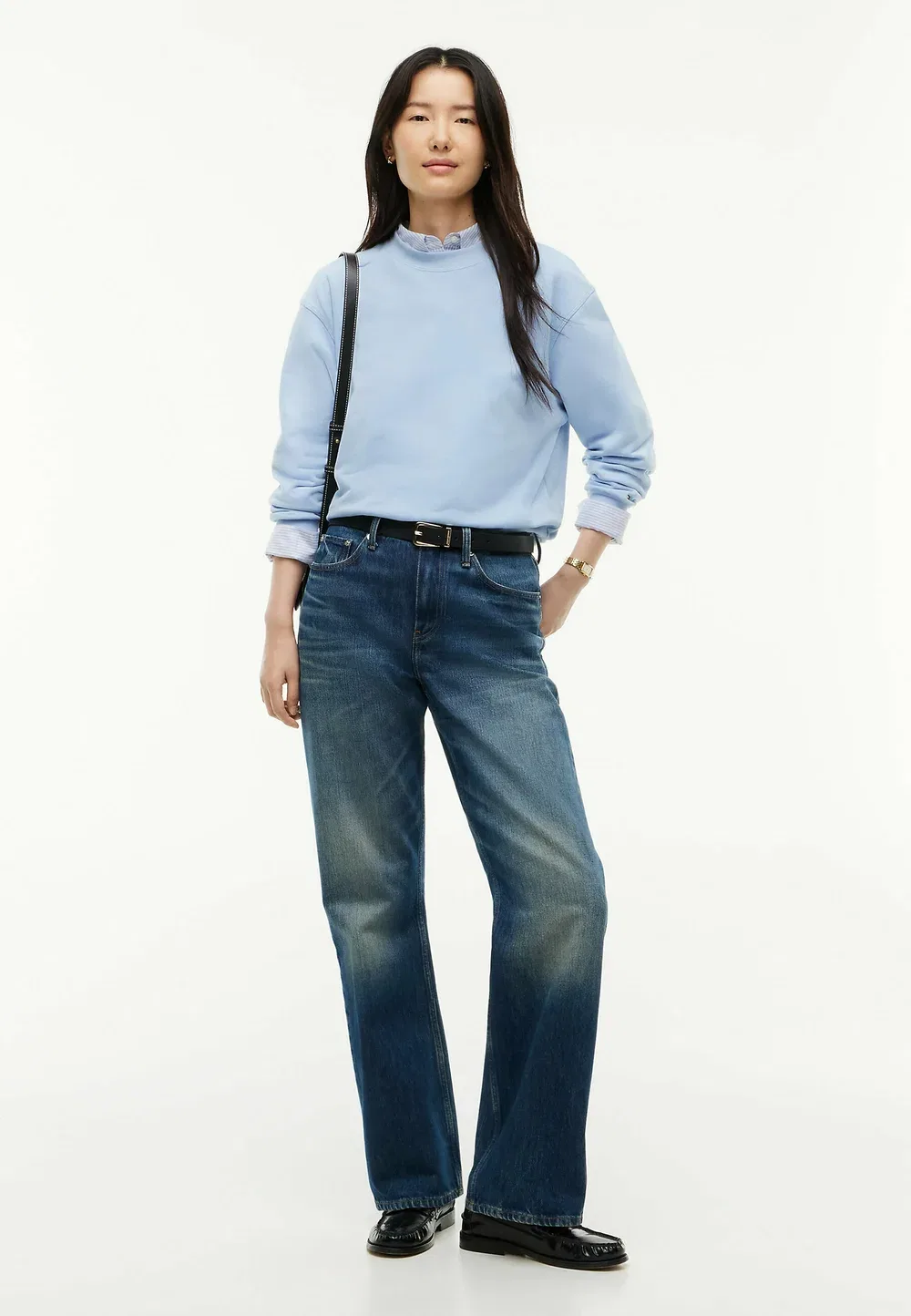 Толстовка с круглым вырезом и логотипом в тон ткани - толстовка Tommy Hilfiger, Sky Blue — фото 2