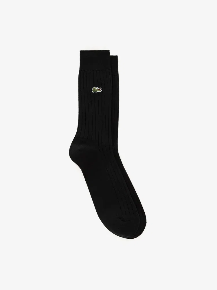 Носки классические рифленые LACOSTE, Black — фото 3