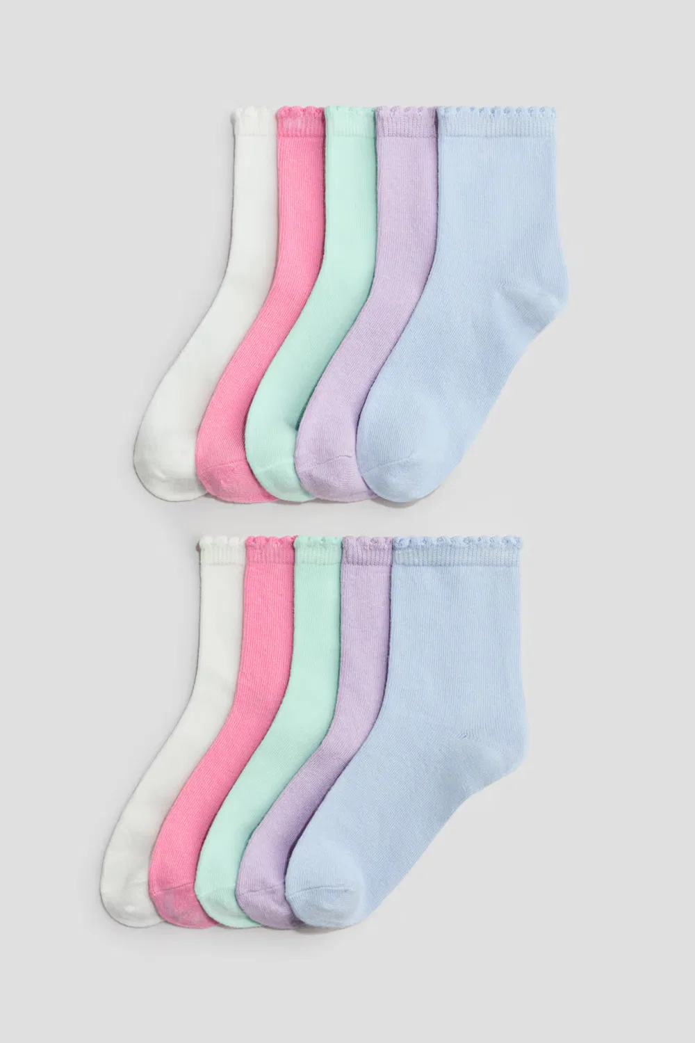 10 пар носков H&M, Rosa/Mintgrün