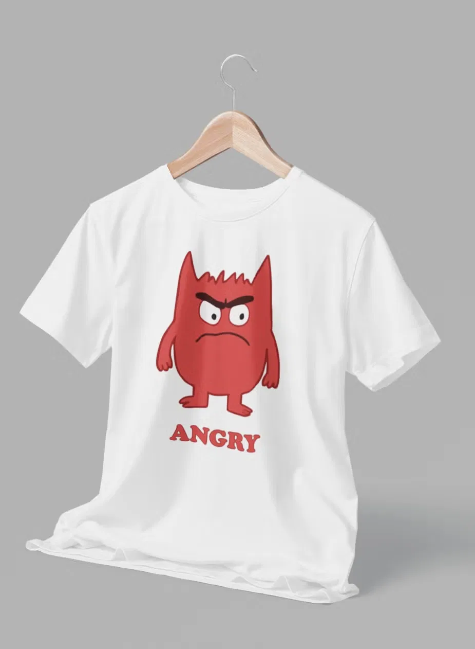 Футболка с принтом Angry monster feelings Zoom