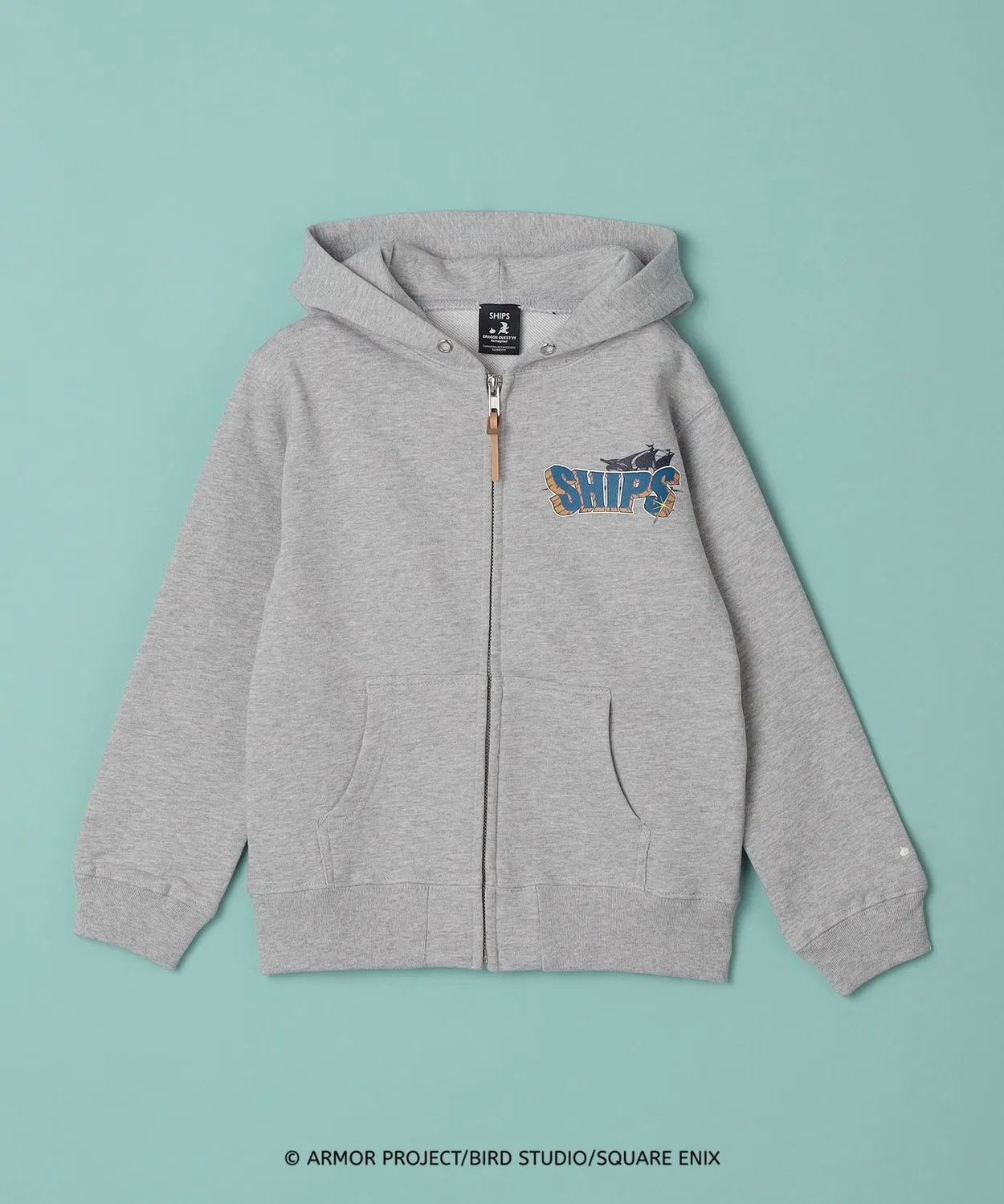 Детское худи с принтом Logo Zip Hoodie SHIPS, Grey