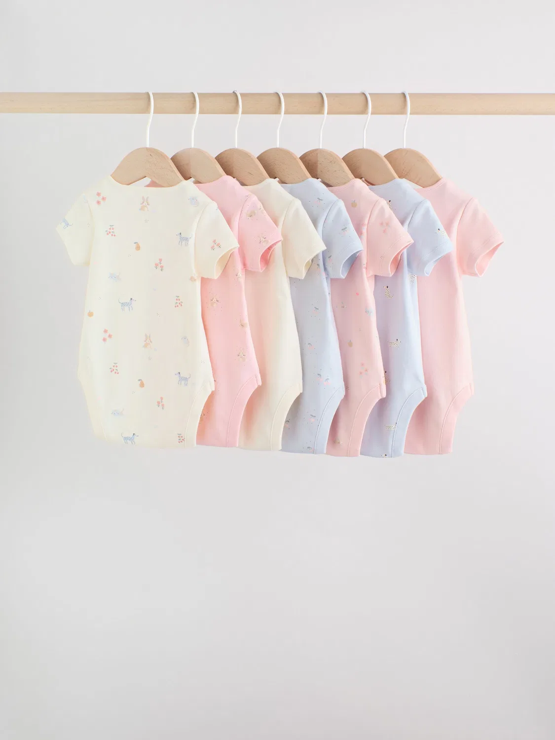 Комплект боди для новорожденных, 7 шт, Multi Pastel Character Next, мультипастельный — фото 2