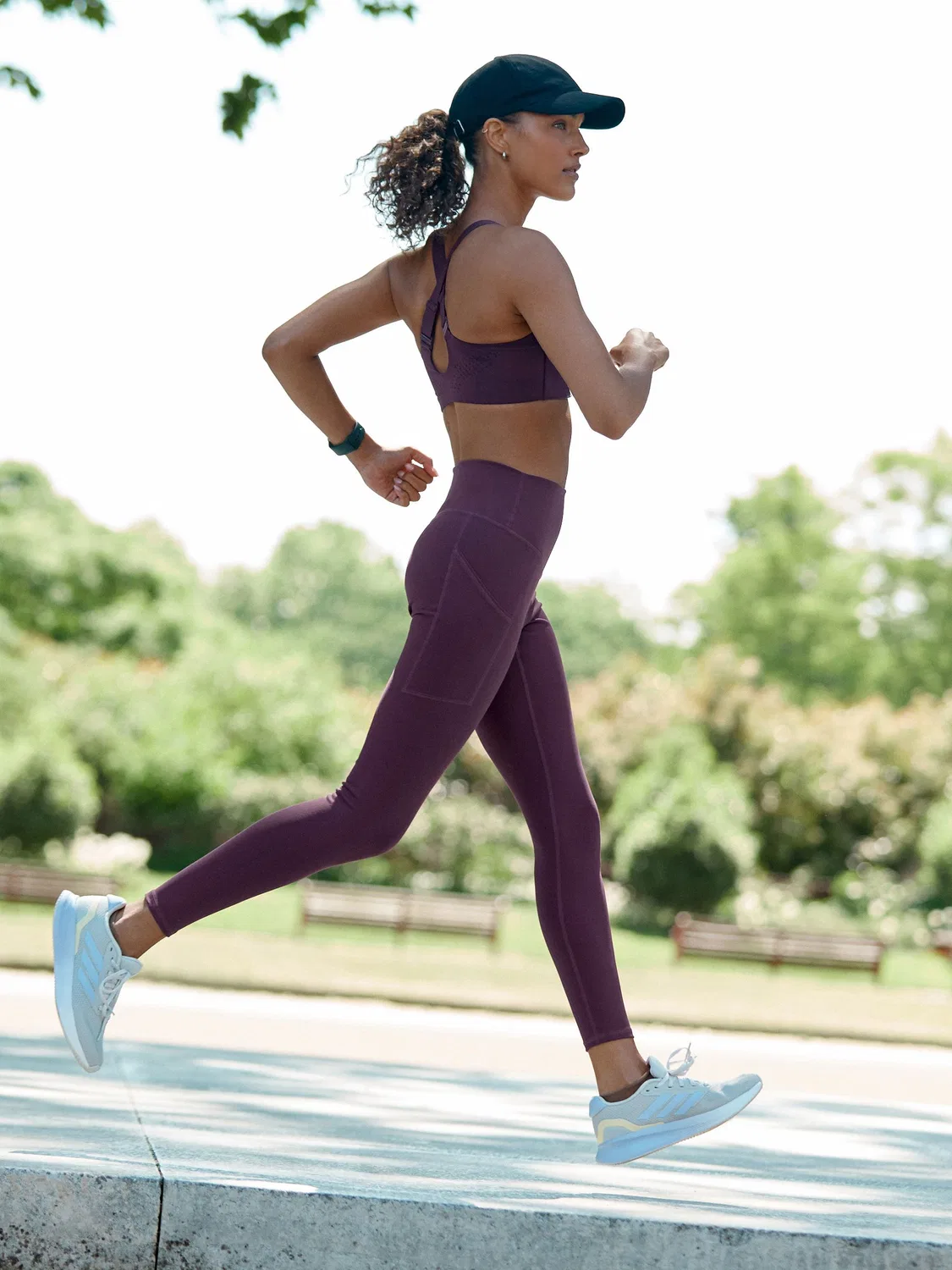 Леггинсы для фитнеса с карманом, Aubergine Active Sports Dry Tech Next, баклажановый — фото 2