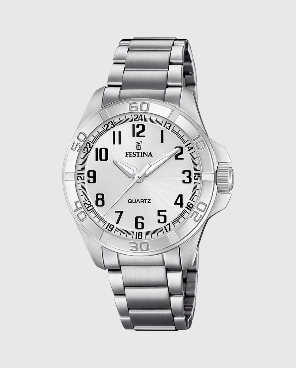 

F20434/3 Специальные цены Мужские часы в серебристо-стальном корпусе Festina, серебряный