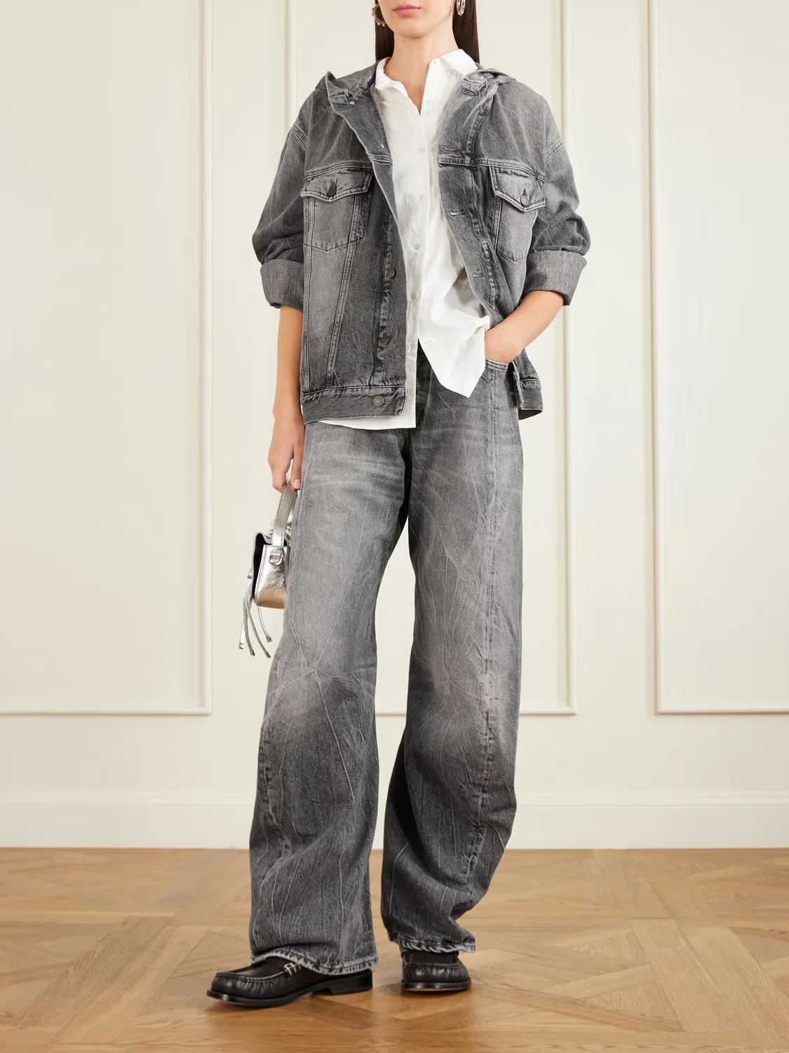 Джинсы с низкой посадкой и широкими штанинами модель 2006F Acne Studios, черный — фото 2