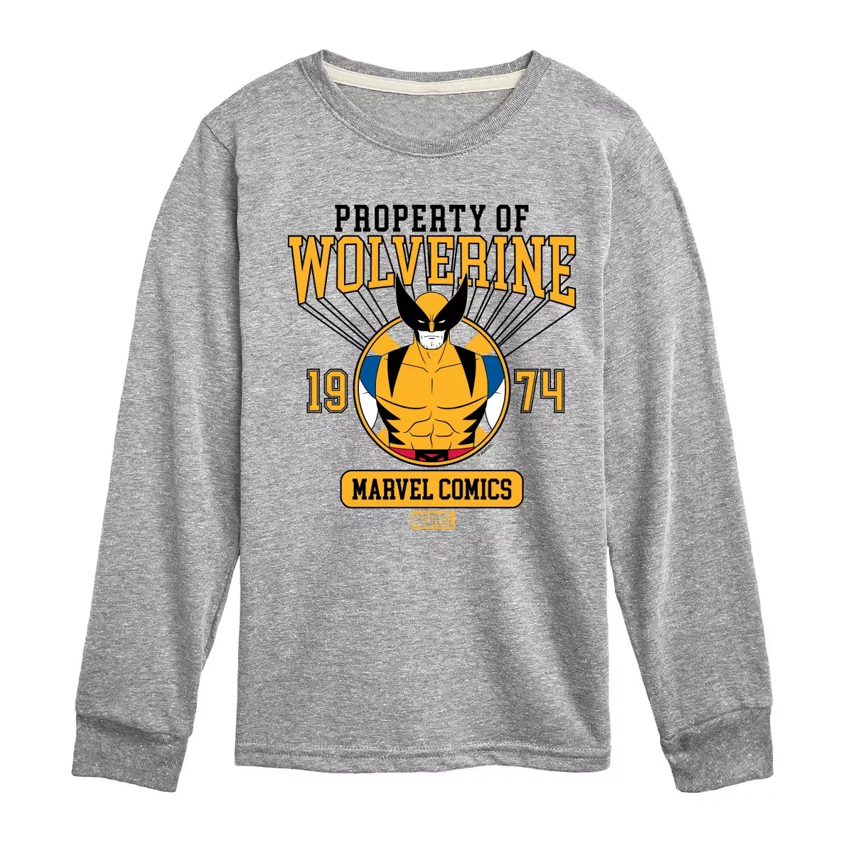 Детский лонгслив с принтом Property of Wolverine Marvel, Красный