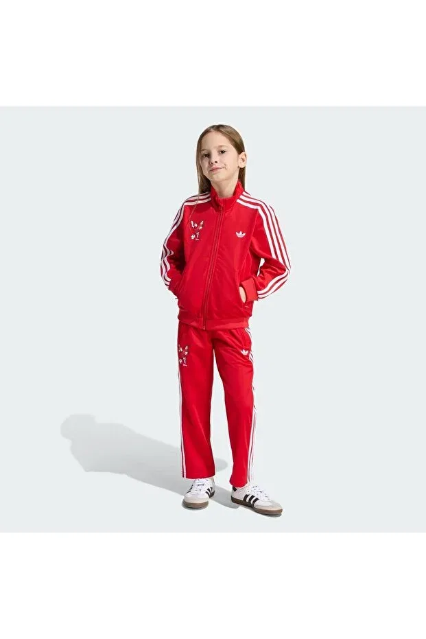 Детский спортивный комплект для девочек с принтом Firebird TS Adidas, Red — фото 3
