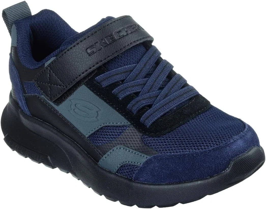 Детские кроссовки для мальчиков SKX-225 Skechers, Navy Black Textile/Synthetic/Gray Silver Trim — фото 2