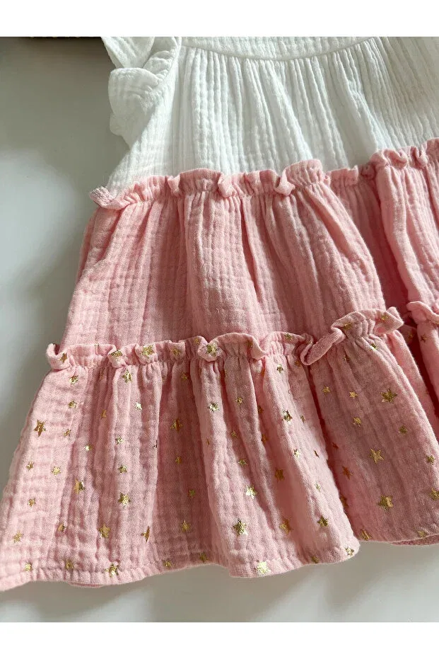 Детское платье-трапеция для девочек хлопковое Put-On-Out Pitababy, Pink — фото 3