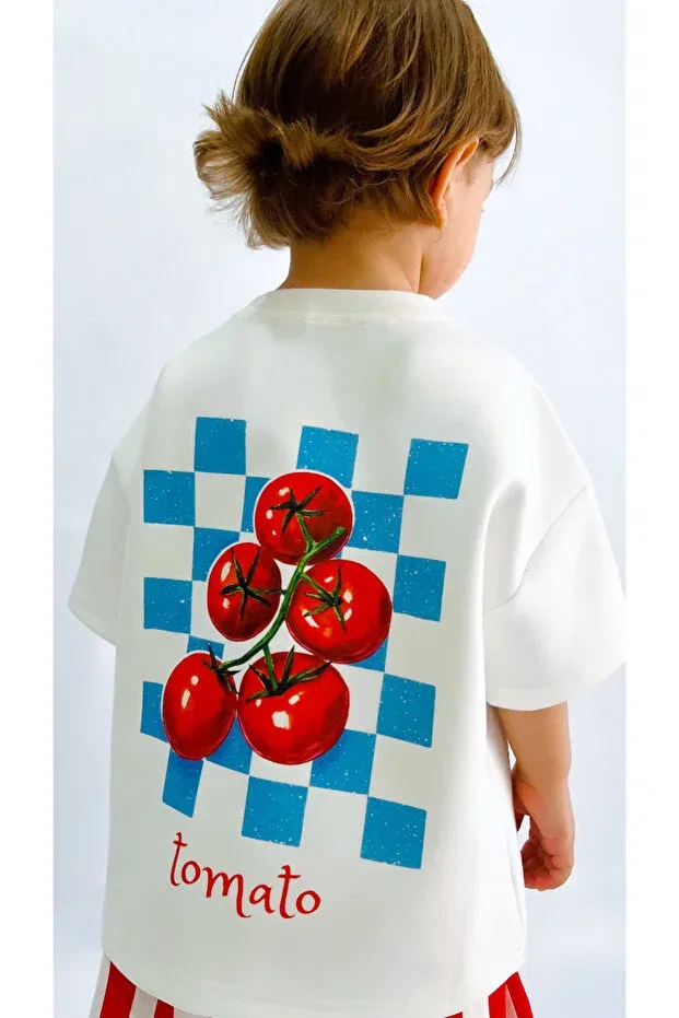 Детская футболка с принтом Tomato Unisex T-Shirt Pufiko Kids, White