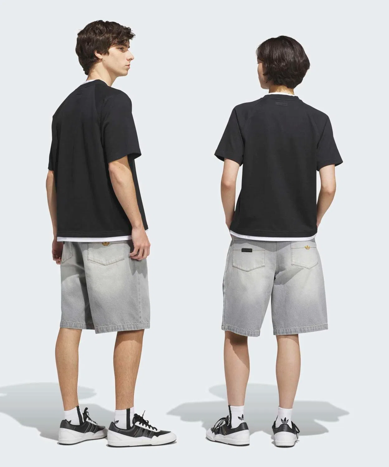 Мужские джинсовые шорты свободного кроя Skateboarding x Tyshawn Washed Denim Shorts Adidas, Grey — фото 2