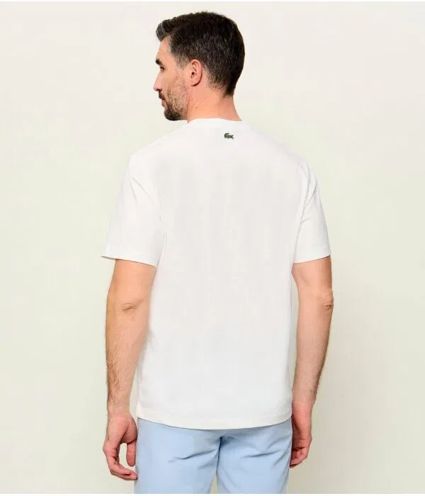 Мужская футболка хлопковая Lacoste, Écru — фото 3