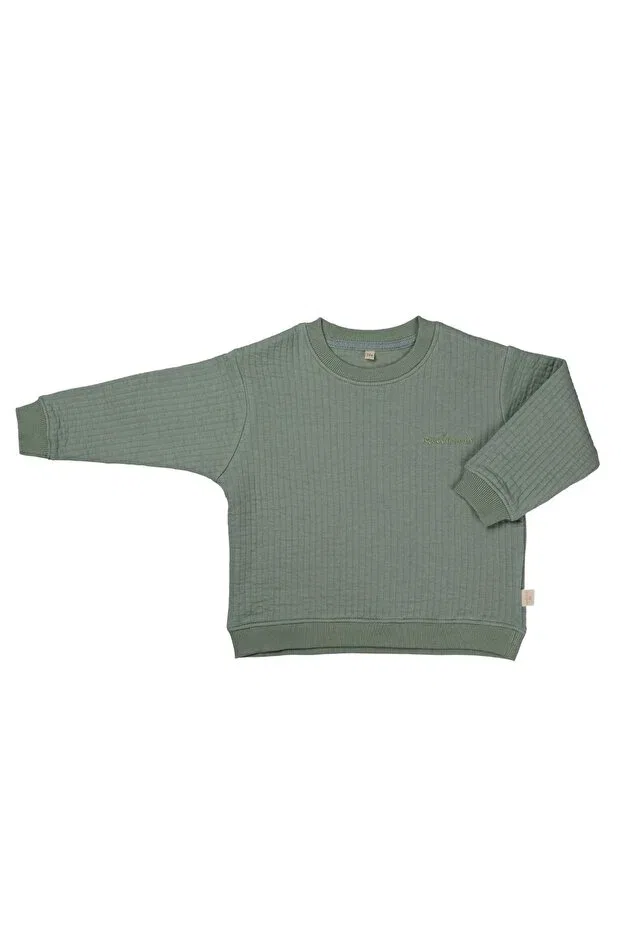 Детские свитшот для мальчиков стеганый Miela Kids, Mint — фото 4