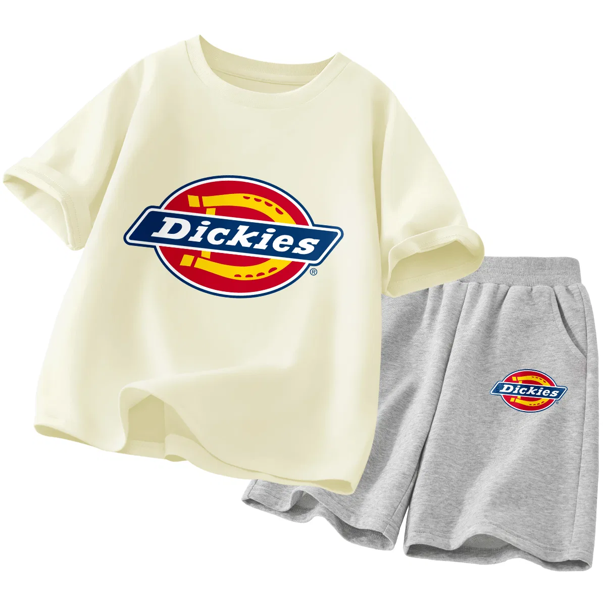 Детский спортивный комплект в стиле хип-хоп Dickies, Standard Ivory/Standard K Gray