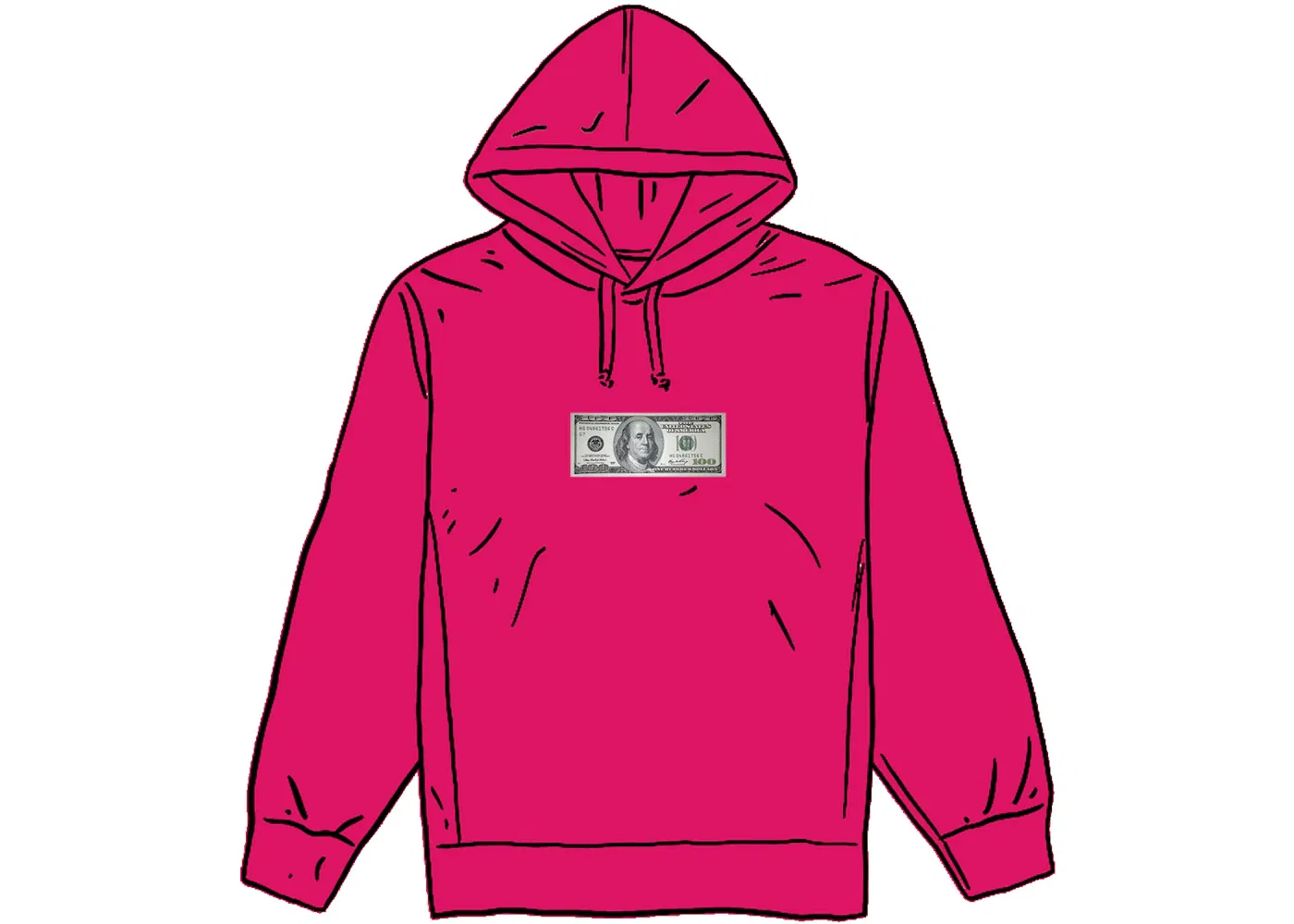 Мужской худи с принтом Franklin бренда Supreme, Fuchsia