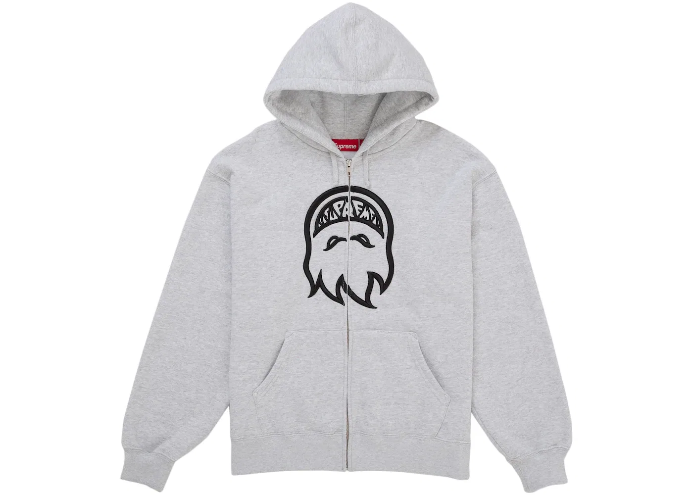 Мужская худи на молнии с принтом Spitfire Supreme, Heather Grey