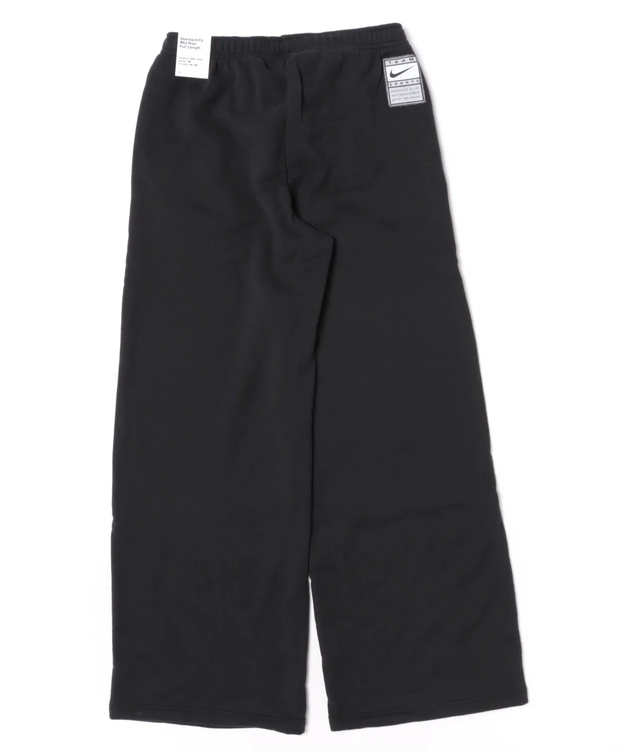 Женские широкие флисовые брюки с брендовым логотипом NIKE, модель Studio Fleece, Black — фото 2