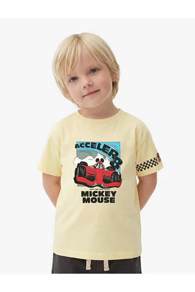 Детская футболка с принтом Mickey Mouse Koton, Yellow