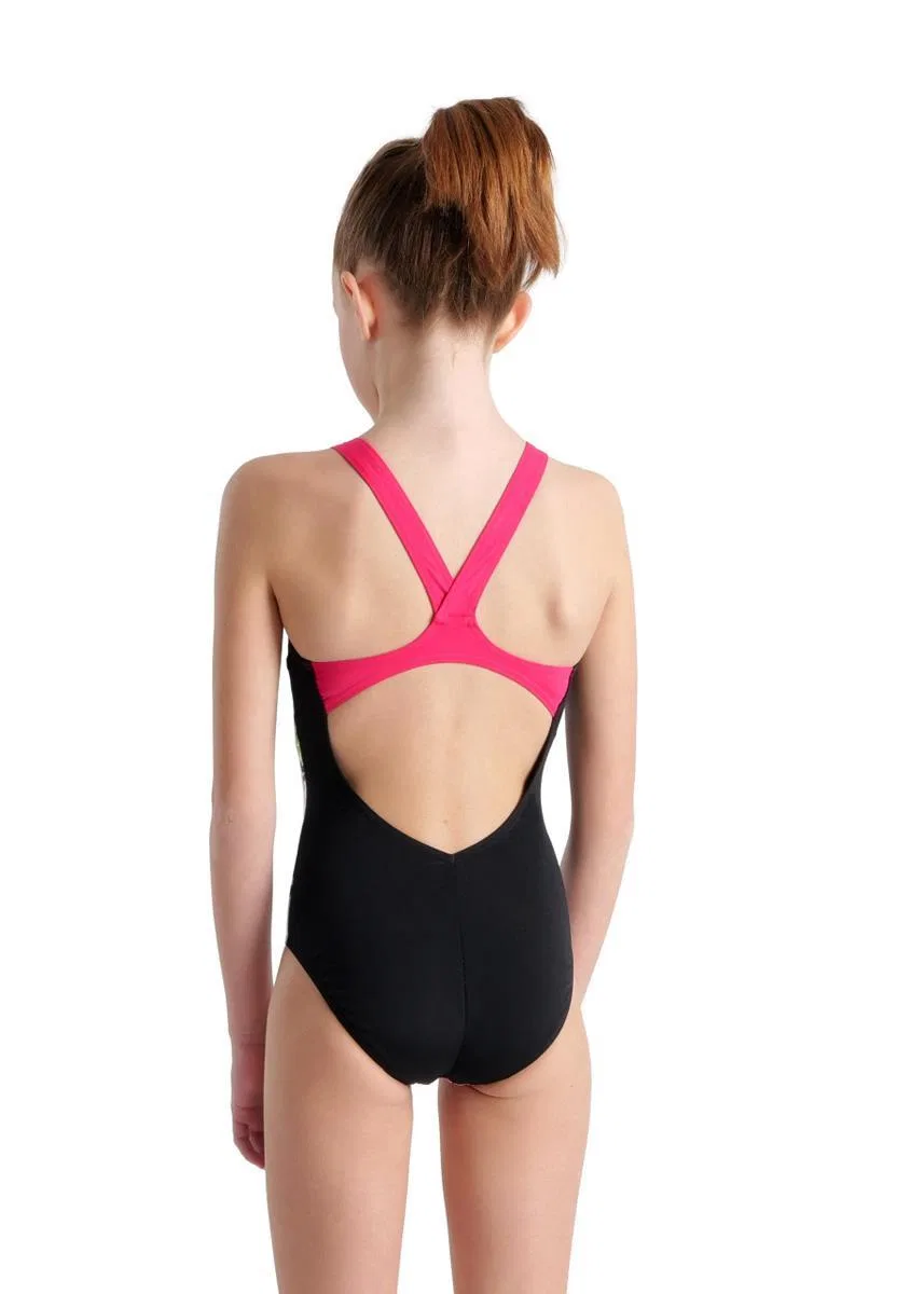 Детский купальник для девочек с V-образной спинкой Speedo Allover Rippleback Arena, Цвет Schwarz