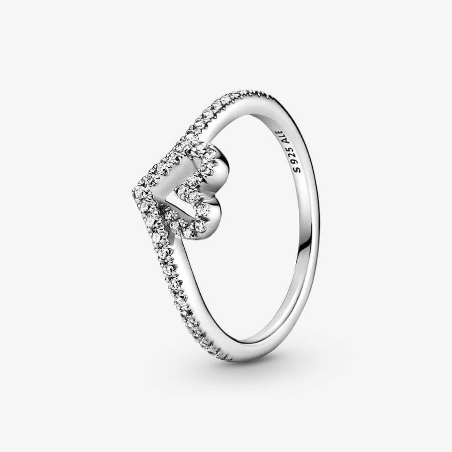 

Кольцо Pandora Timeless Sparkling Wishbone Heart, серебро