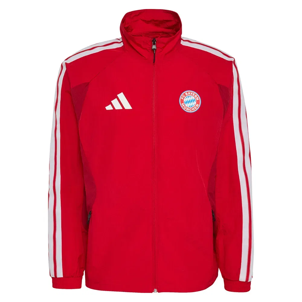 Мужской свитшот с полной застежкой-молнией FC Bayern Munich Home Anthem Adidas, Red — фото 3