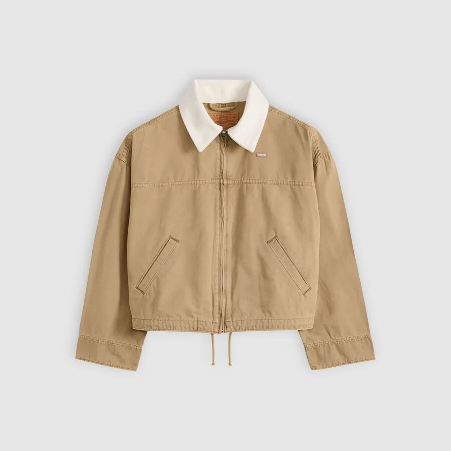 Куртка LEVI'S для межсезонья, модель «Свободная рабочая куртка», бежевого цвета — фото 3
