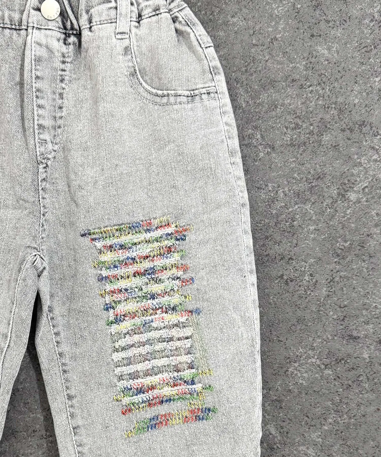 Детские шорты джинсовые с потертостями Universal Style Wear, Серый — фото 4