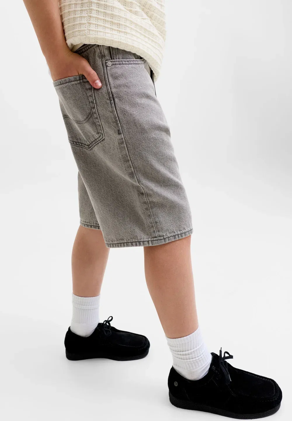 Jwhalex jjoriginal shorts at 053 jnr - denim shorts Jack & Jones Junior, Grey Denim — фото 4