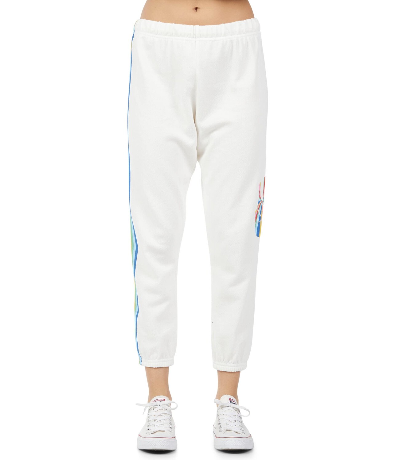 

Спортивные штаны Lauren Moshi, Alana Stripe Peace Pants, Белый, Спортивные штаны Lauren Moshi, Alana Stripe Peace Pants
