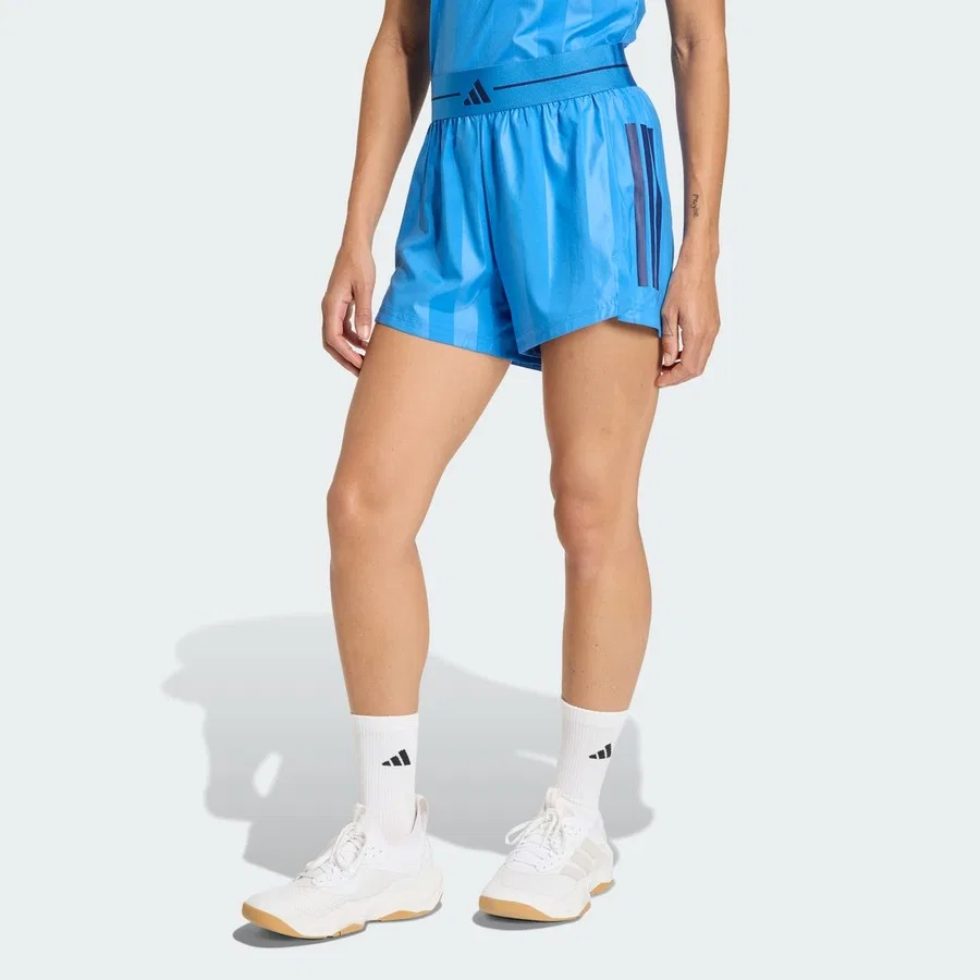 Шорты спортивные с высокой посадкой Hyperglam 3-Stripes adidas, Синий