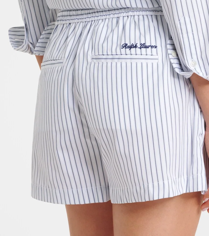 Полосатые хлопковые шорты Wimbledon Polo Ralph Lauren, белый — фото 4