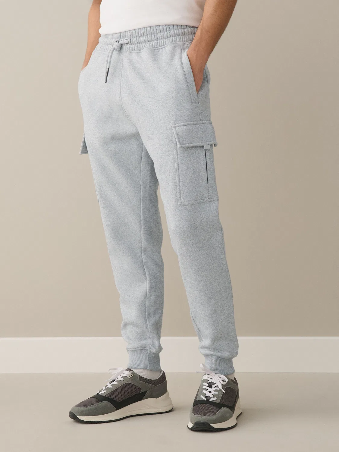 Джоггеры карго Slim Fit Grey Marl Next, серый меланж