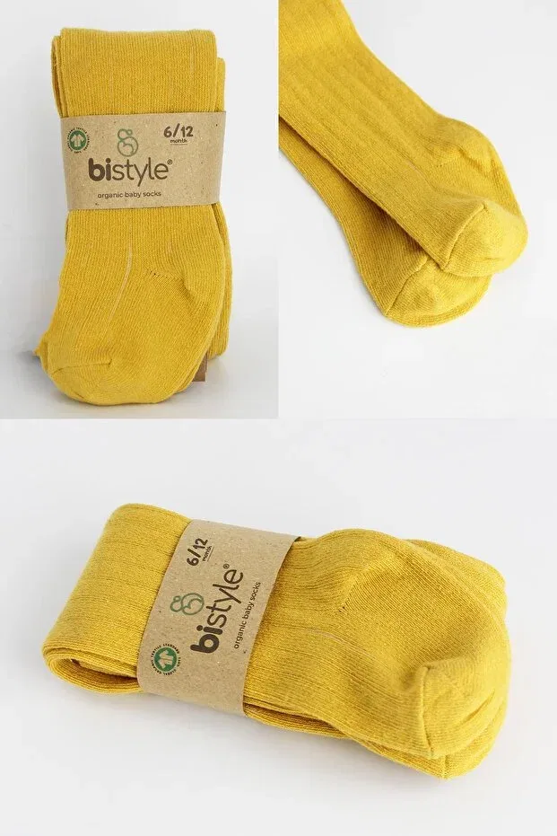 Детские колготки хлопковые для новорожденных Bibaby, Light Mustard — фото 2