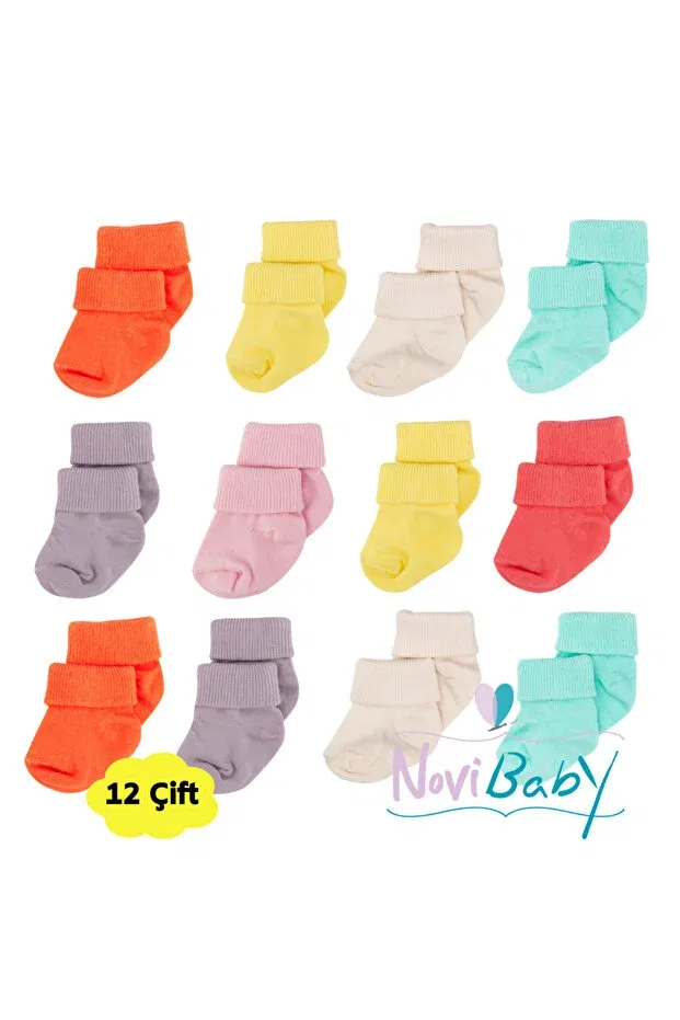 Детский набор носков для новорожденных из бамбука 12 шт. Novibaby, Sunshine