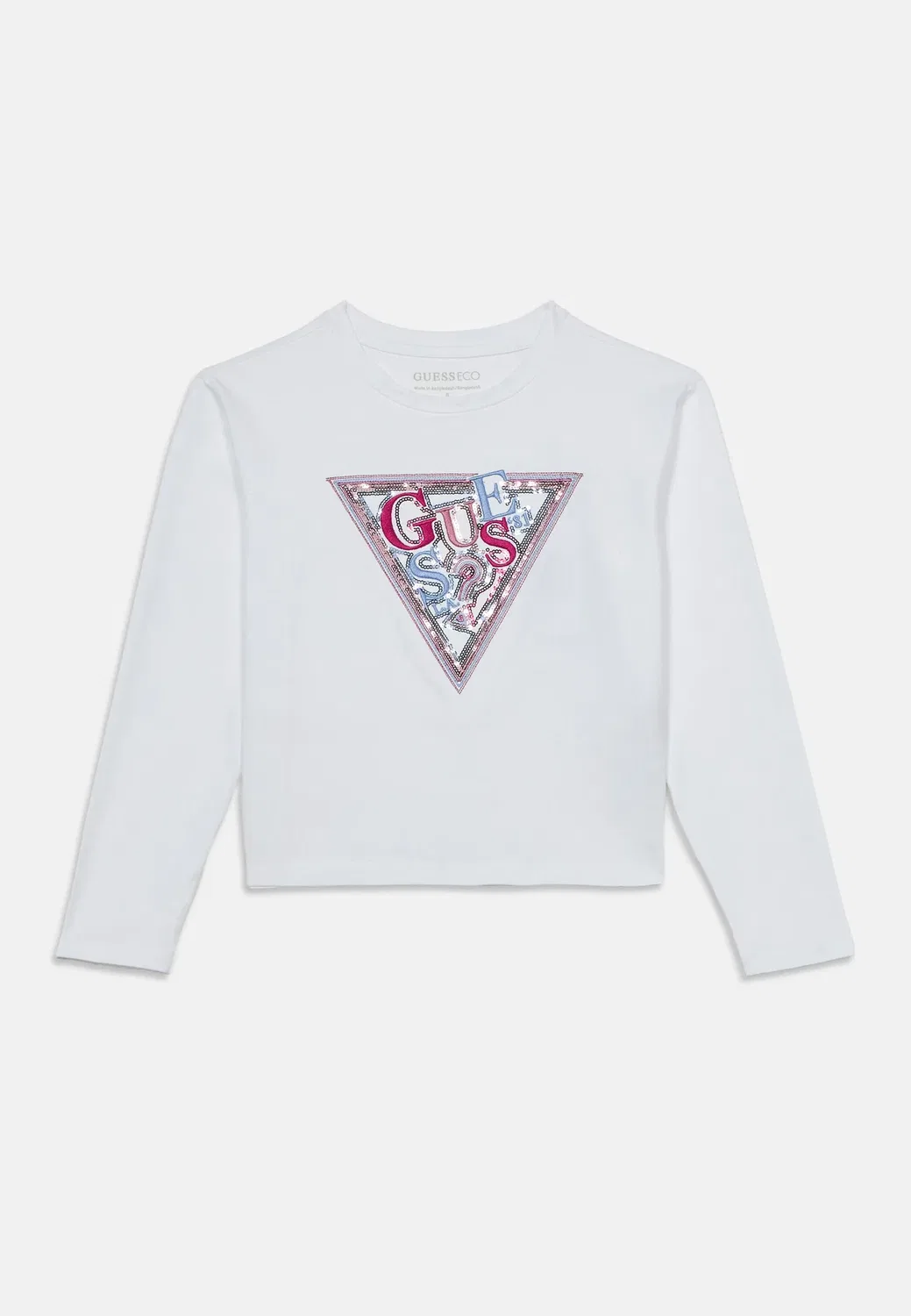 Детская/Подростковая миди-топ с длинными рукавами Guess, Pure White — фото 3