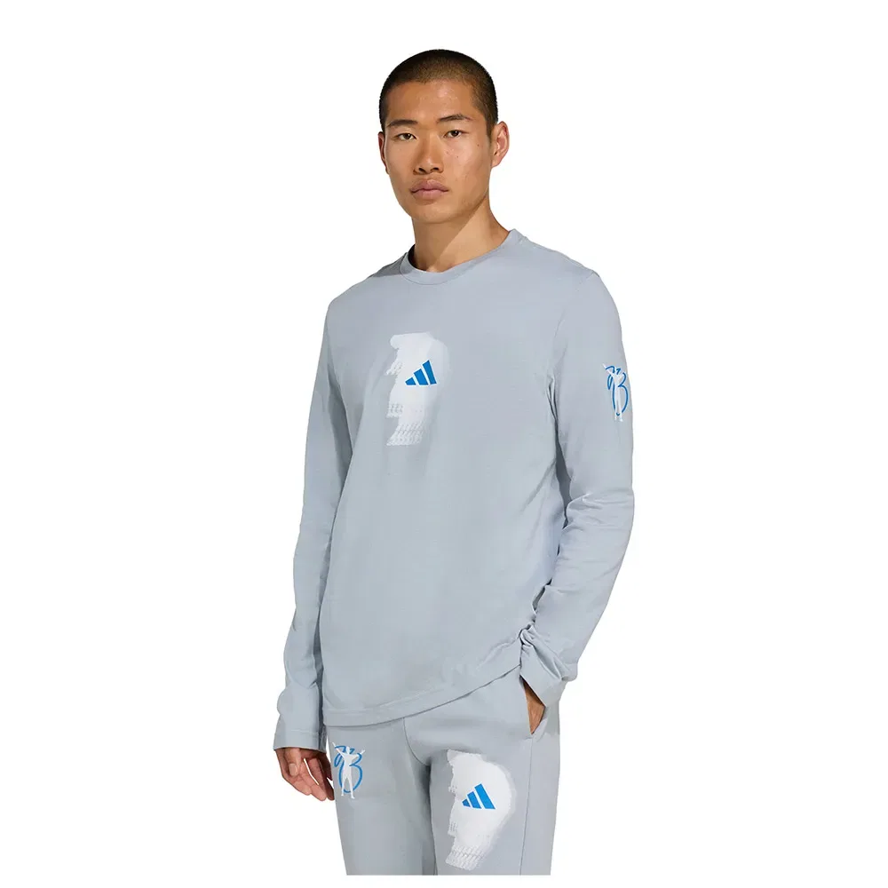 Мужская футболка с длинным рукавом с принтом Adidas Jude Bellingham, Grey