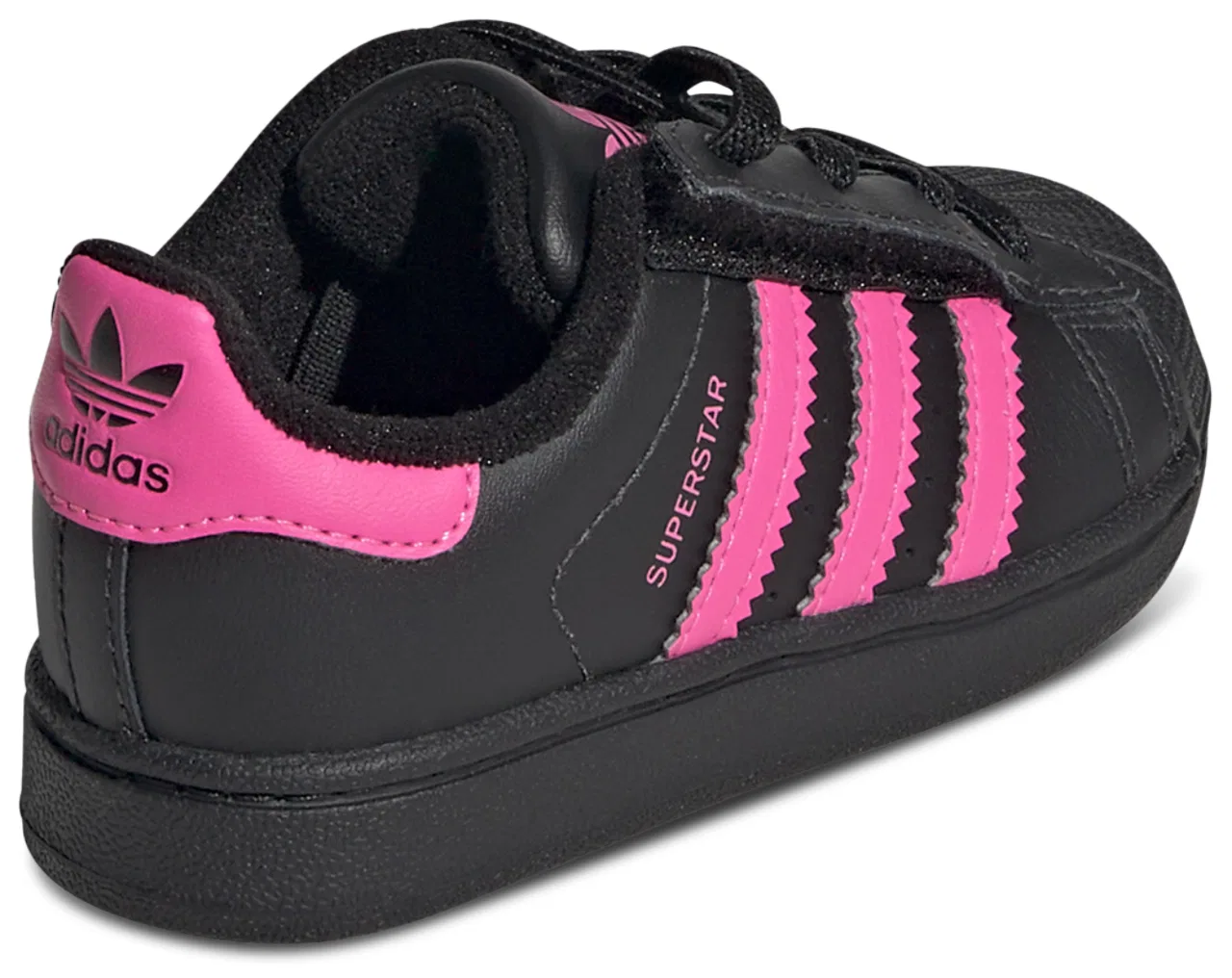 Кроссовки для малышей девочек Superstar II Adidas, розовый/черный — фото 3