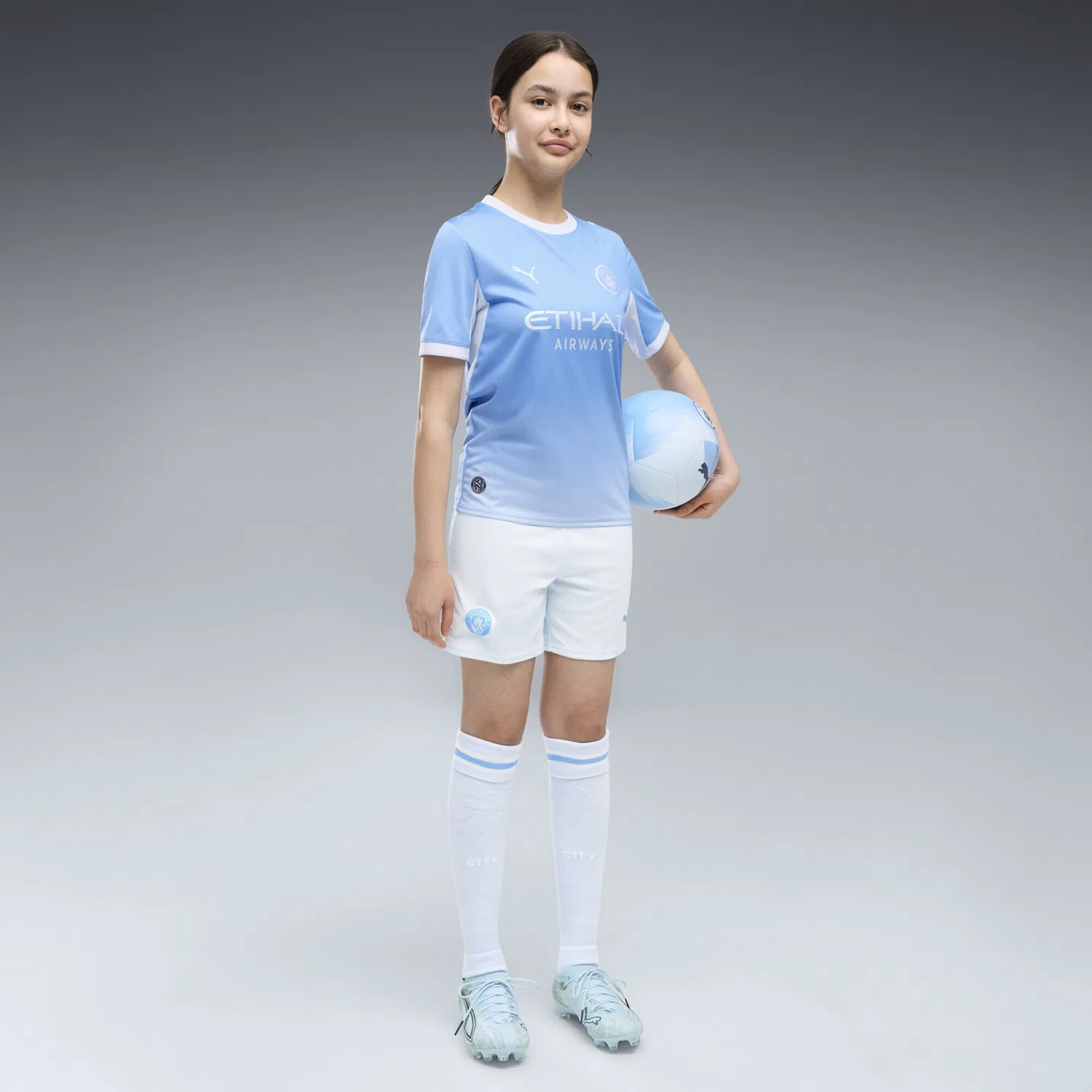 Спортивные брюки Puma Regular Workout Pants Manchester City 26/27 пастельно-голубого цвета — фото 4