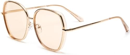 

Мужские солнцезащитные очки в крупной квадратной оправе 2027 года, тренд для женщин, ретро-очки с металлическим корпусом, защита от ультрафиолета UV400 MTZJH, Champagne Tea