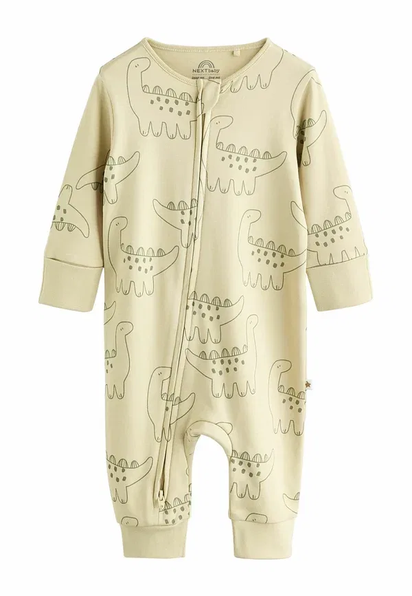 Комплект боди с принтом Animals Regular fit two way zip baby sleepsuits 5 pack Next, Multi Dino — фото 4
