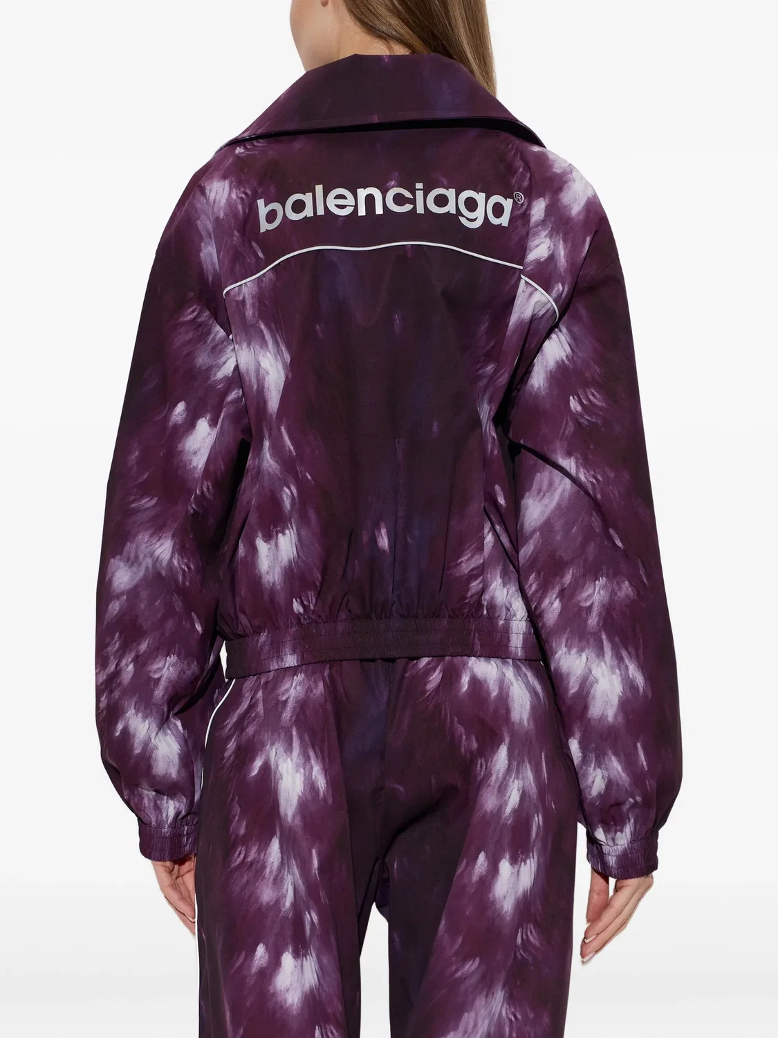 Куртка тай-дай фиолетовая с широким воротником Balenciaga, фиолетовый — фото 2