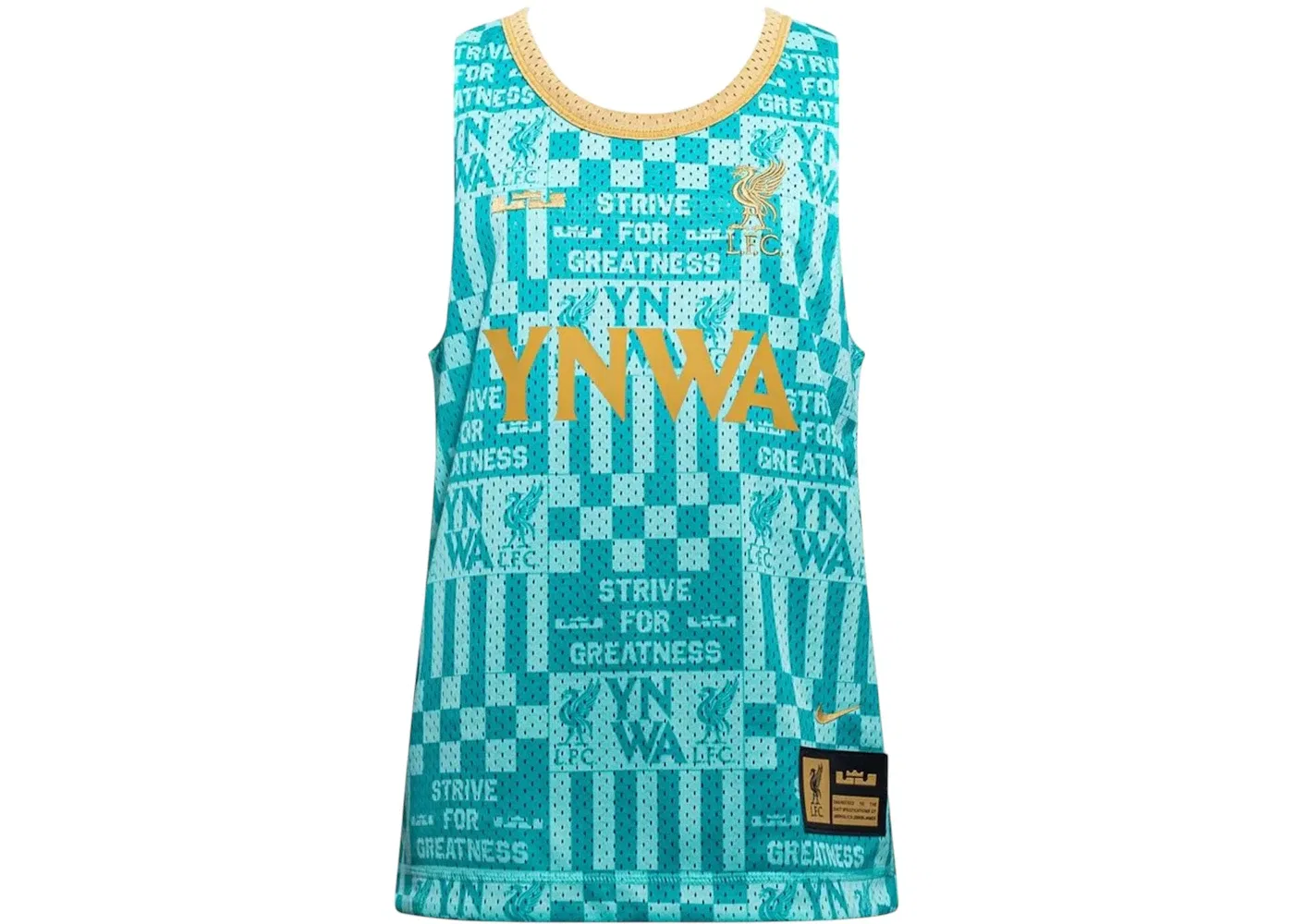 Детская баскетбольная джерси двусторонняя Liverpool FC x LeBron James DNA Nike, Tropical Twist/Black/Truly Gold