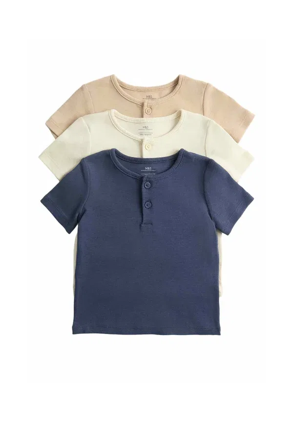 Футболка хлопковая Basic T-shirt Marks & Spencer, темно-синий mix