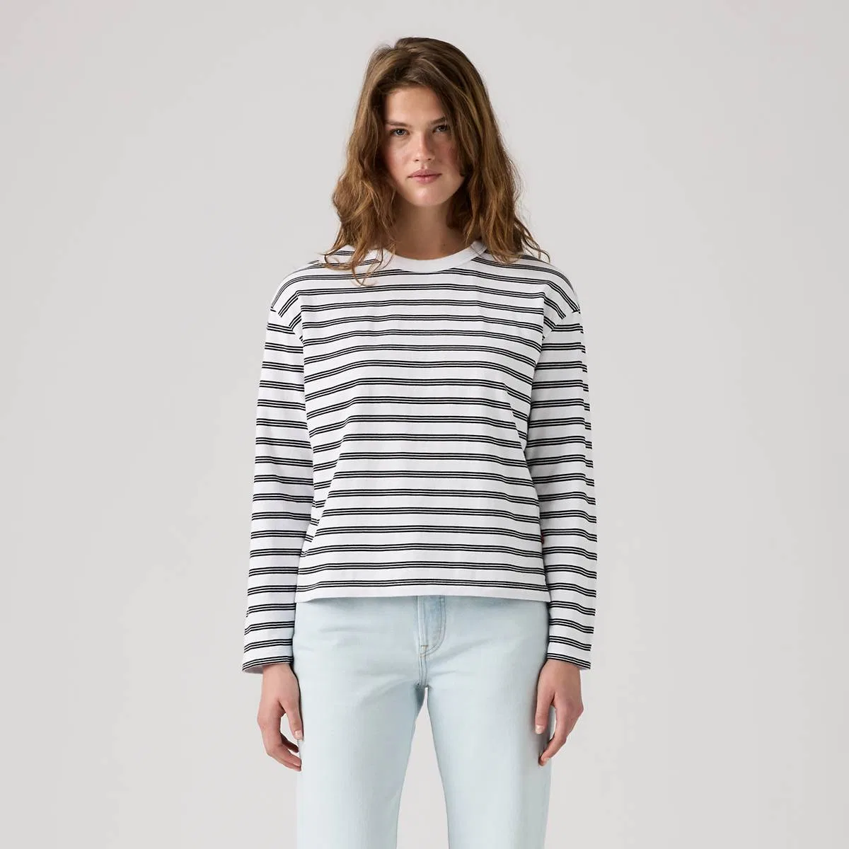 Винтажная футболка с длинными рукавами Levi's, Paloma Stripe Bright White - White — фото 3