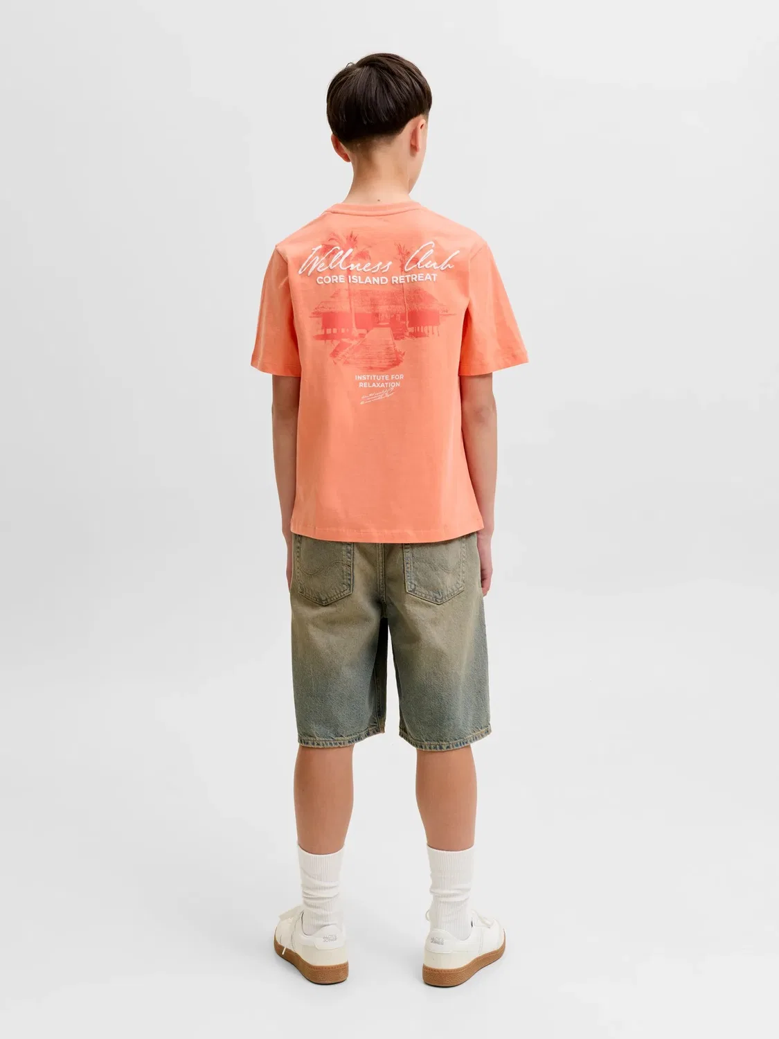 Футболка хлопковая Jack & Jones Junior, оранжевый — фото 4