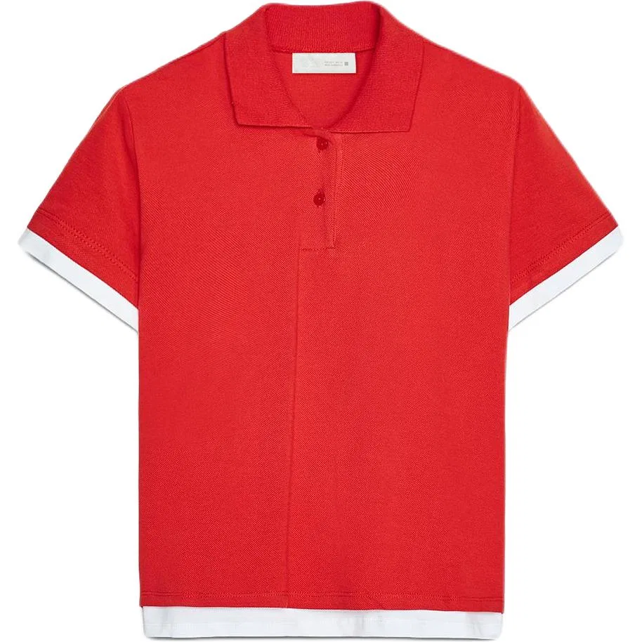 Женское поло с воротником Red ZARA, Красный